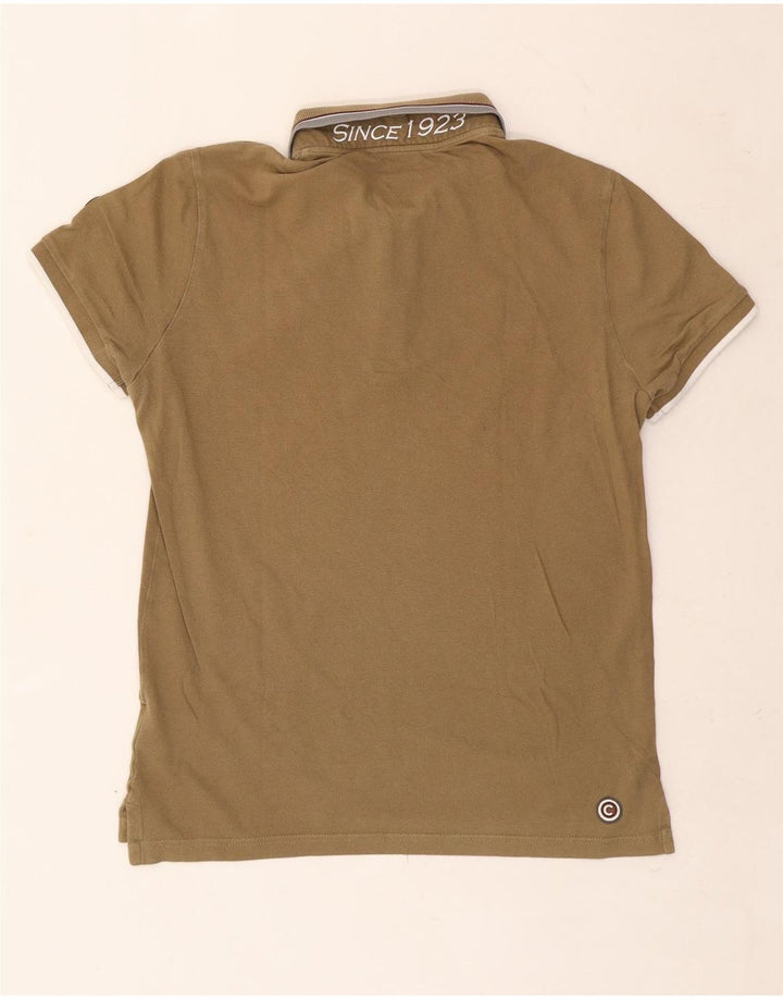 Colmar Camisa polo masculina gráfica de algodão cáqui médio