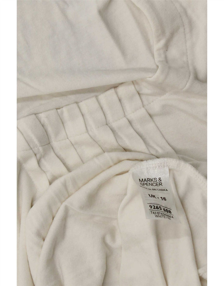 Camiseta feminina Marks & Spencer UK 16 grande viscose branca