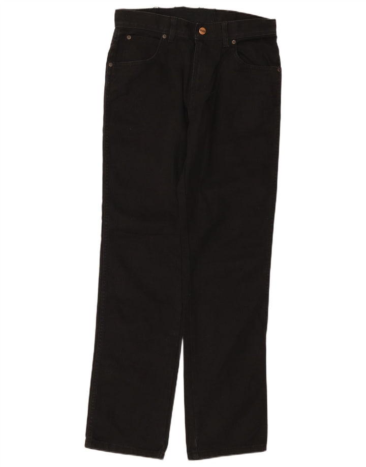 Wrangler Mens Straight Jeans W30 L32 Algodão Preto