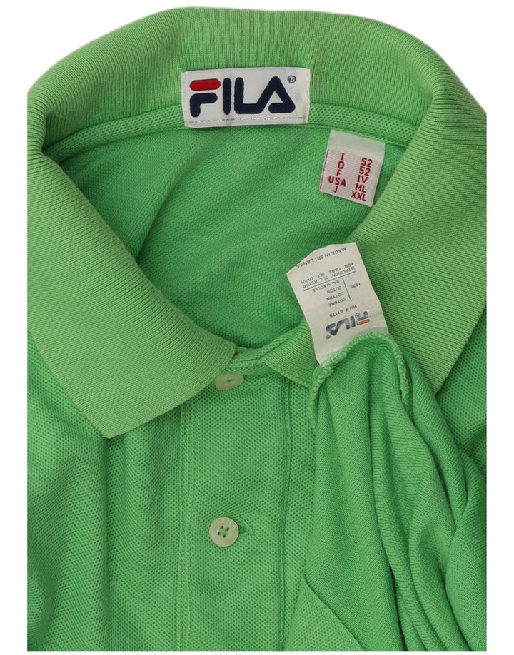 Camisa polo masculina Fila IT 52 grande algodão verde