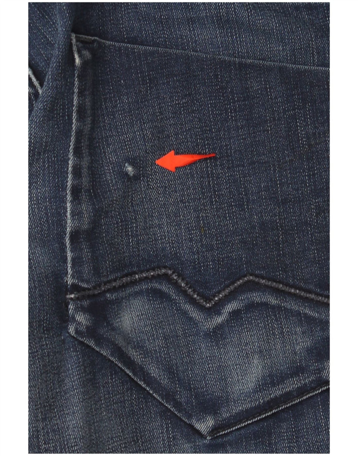 HUGO BOSS Jeans retos masculinos W34 L32 algodão azul marinho