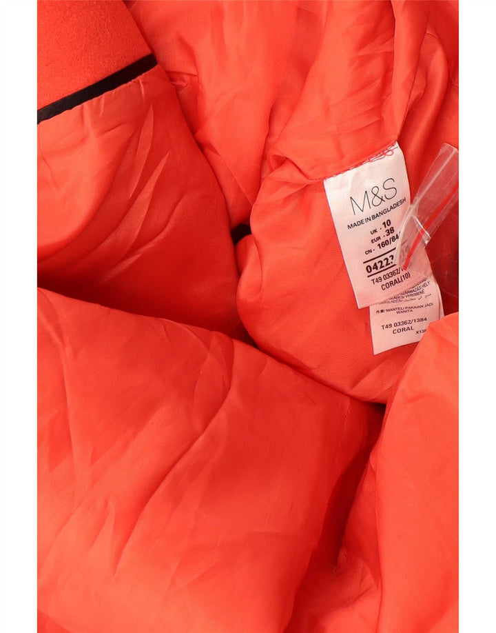 Sobretudo feminino Marks & Spencer UK 10 pequeno poliéster laranja