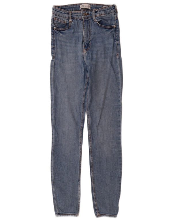 Calça jeans skinny feminina Zara EU 36 XS W26 L28 azul algodão