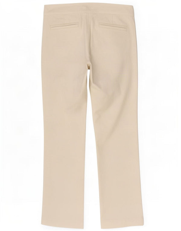 Calça feminina Zara Bootcut Chino EU 36 XS W26 L30 algodão branco