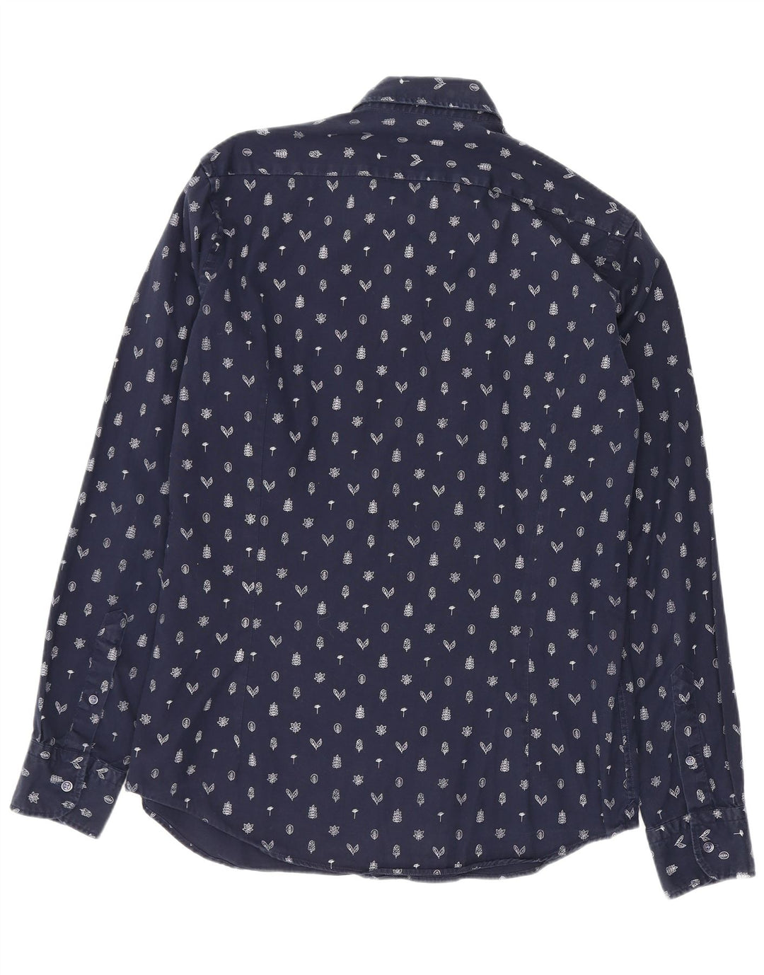 Camisa masculina Massimo Dutti média azul marinho floral