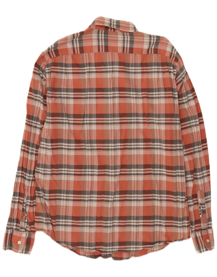 Camisa masculina J. Crew grande algodão xadrez rosa