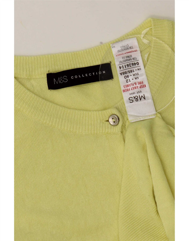 Suéter cardigã feminino Marks & Spencer UK 12 viscose amarela média
