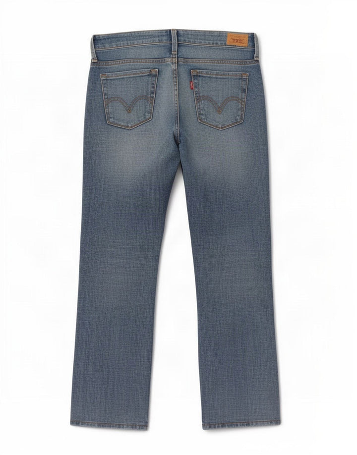 Calça jeans feminina Levi's 346 Bootcut US 6 médio W34 L29 azul algodão