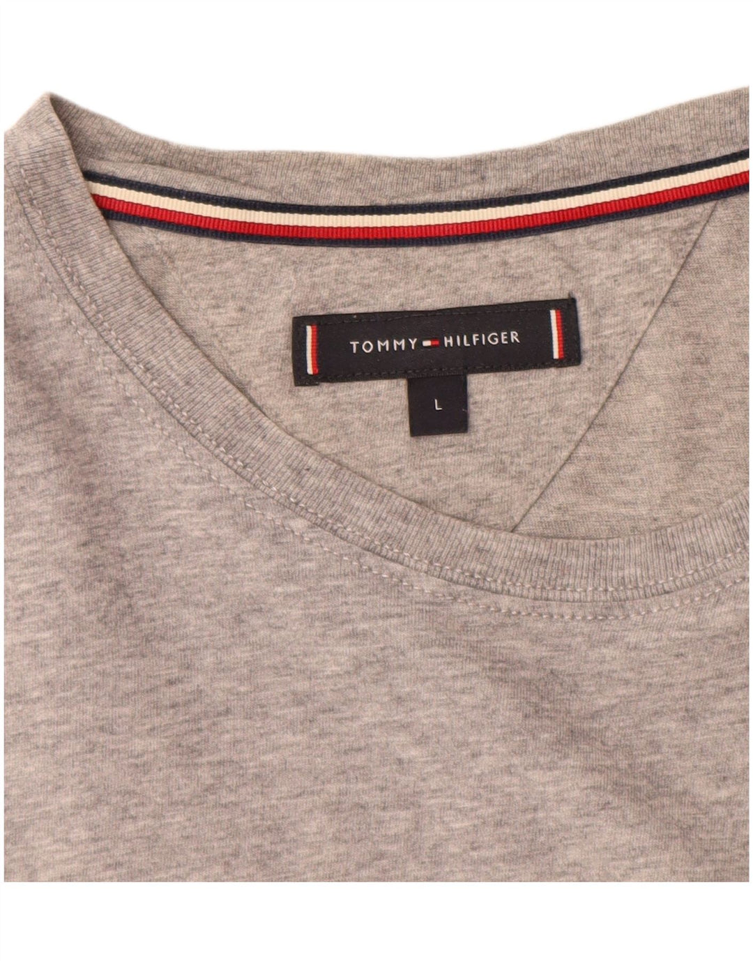 Camiseta masculina TOMMY HILFIGER grande algodão cinza