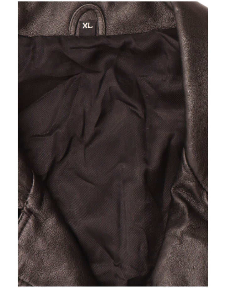 Jaqueta de couro masculina vintage UK 42 XL couro preto