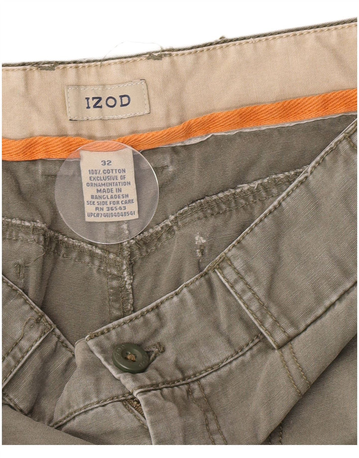 Shorts cargo masculino Izod W32 algodão cáqui médio