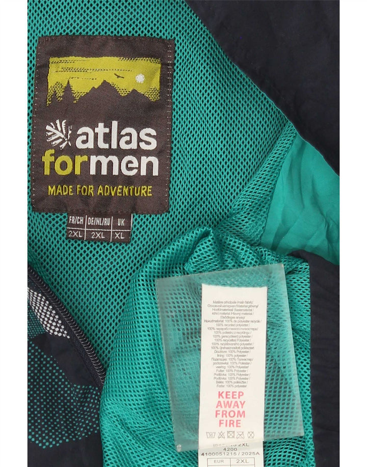 Atlas For Men Mens Treino Top Jacket XL Azul Marinho Poliéster Geométrico