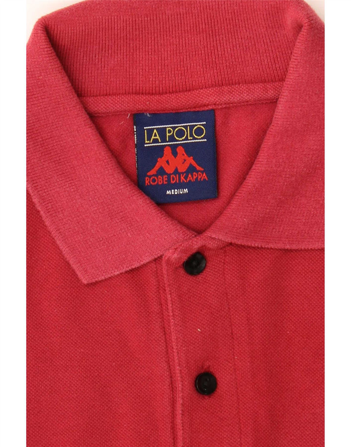 Camisa polo masculina de manga comprida Kappa médio algodão vermelho