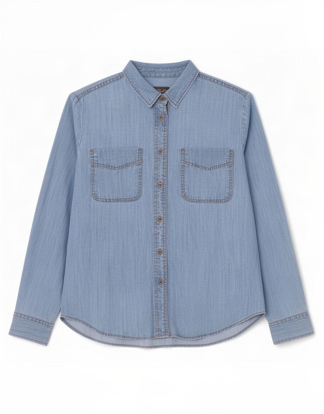 Camisa jeans oversized feminina Marks & Spencer Reino Unido 10 Lyocell azul pequeno