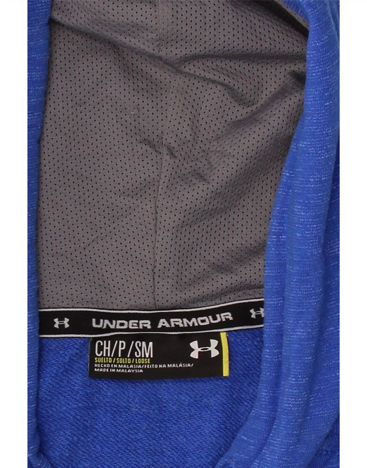 Suéter masculino com capuz e zíper UNDER ARMOUR pequeno azul manchado