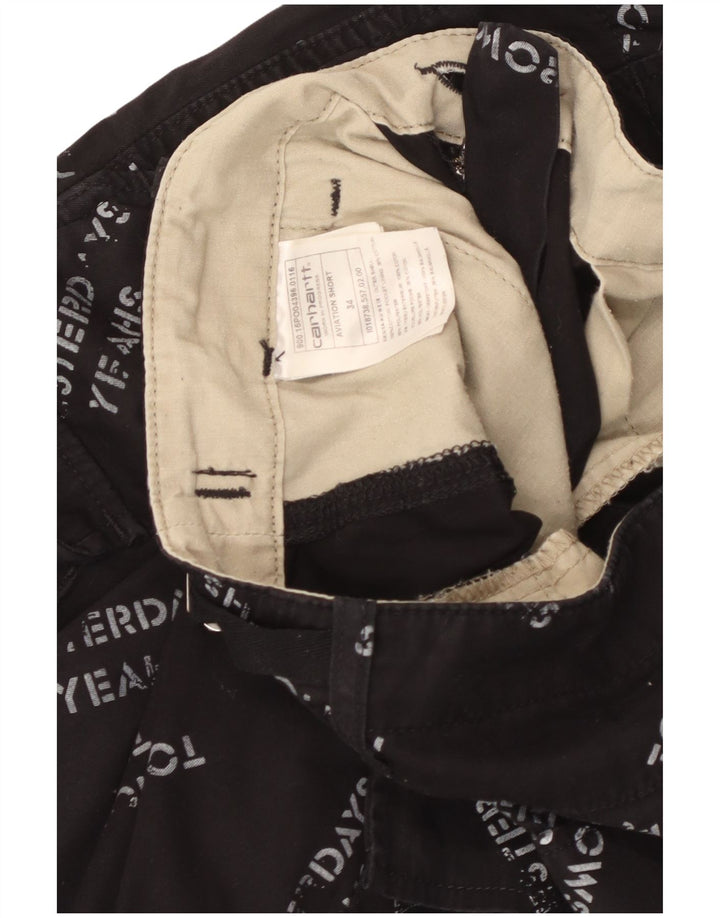 Shorts cargo masculino gráfico CARHARTT W34 grande algodão preto