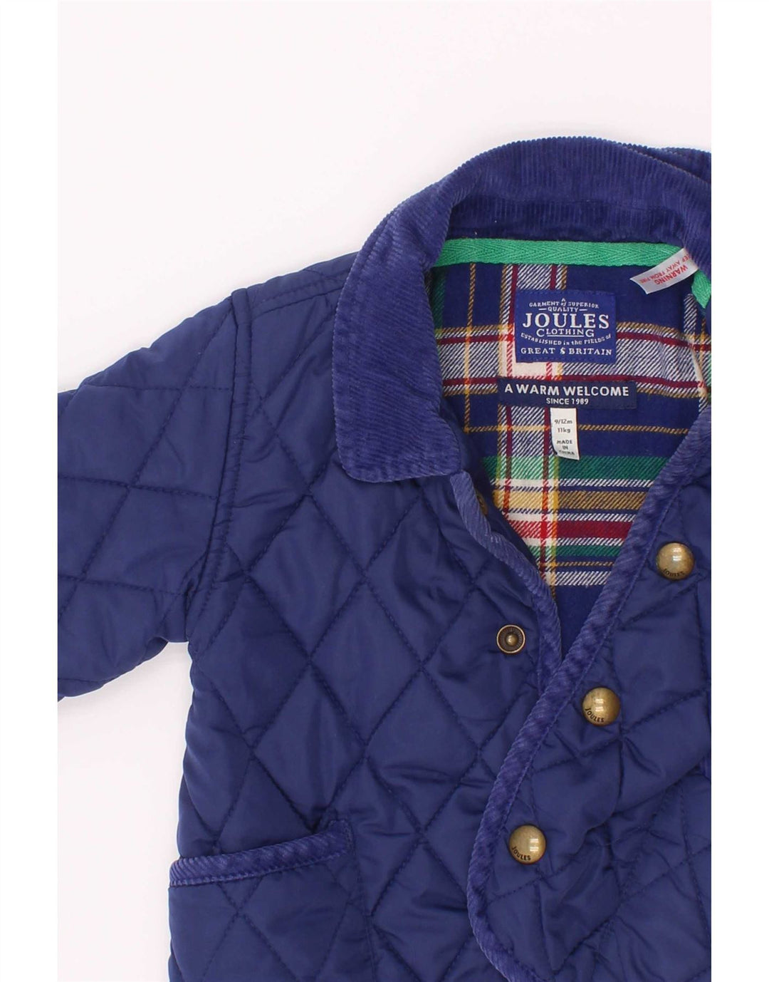 Jaqueta acolchoada Joules Baby Boys 9-12 meses azul marinho poliéster
