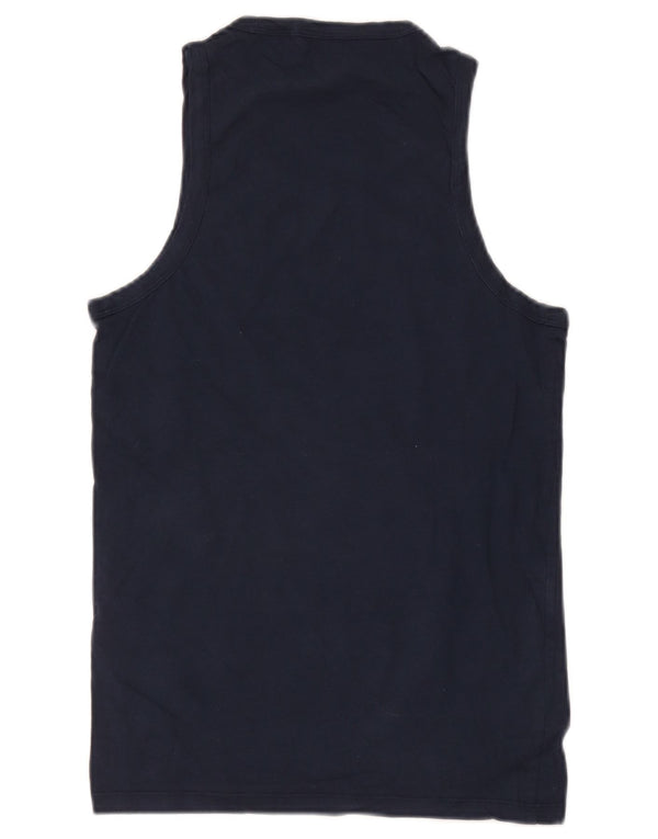 Colete feminino Levi's UK 10 pequeno algodão azul marinho