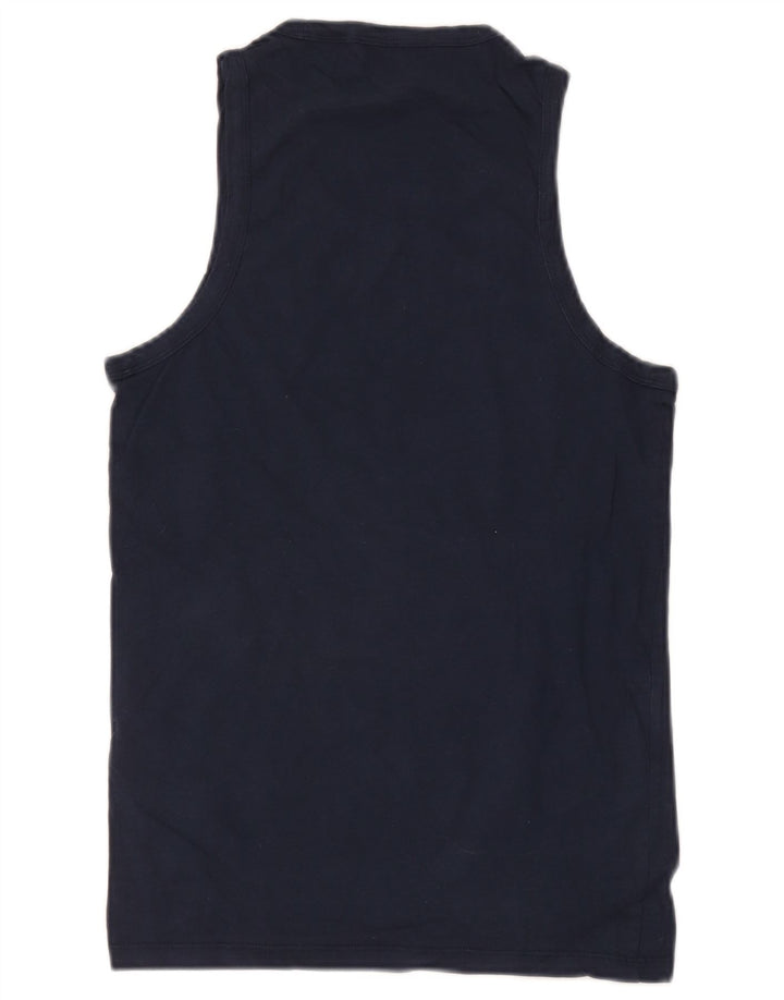 Colete feminino Levi's UK 10 pequeno algodão azul marinho