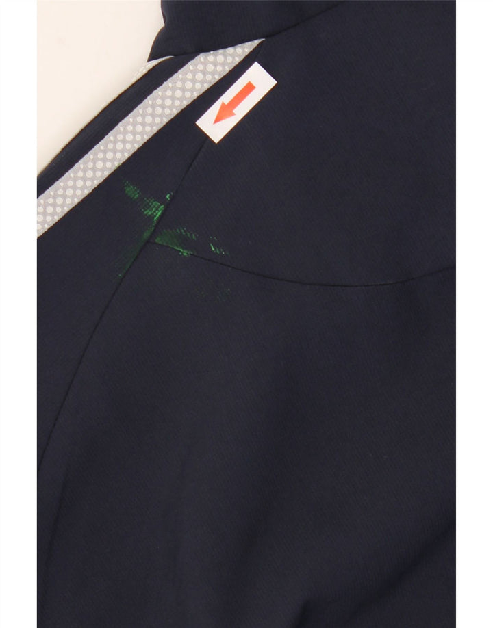 Adidas Jaqueta Masculina Climalite Tamanho Grande Azul Marinho com Blocos de Cor