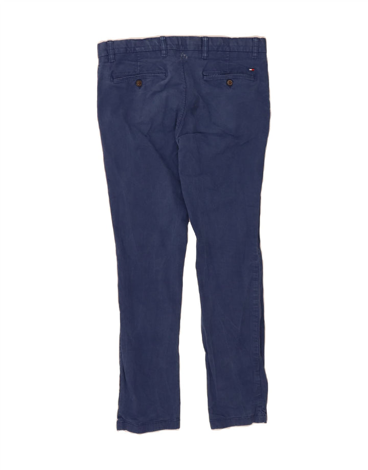 TOMMY HILFIGER Mens Slim Chino Trousers W34 L30 Blue Cotton Vintage Tommy Hilfiger and Second-Hand Tommy Hilfiger from Messina Hembry 