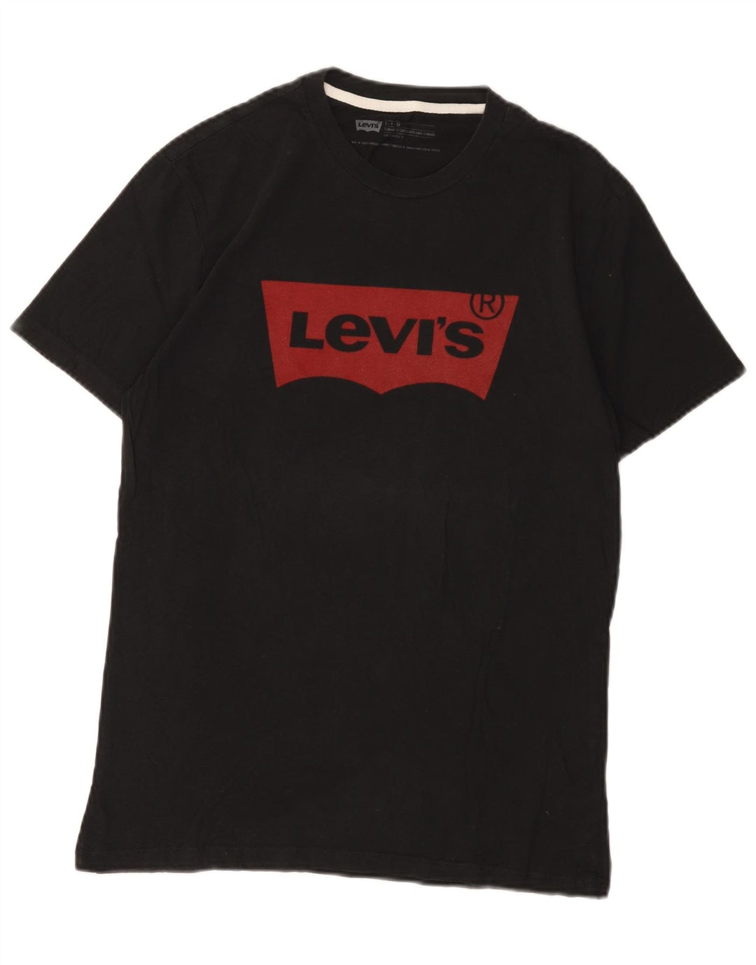 Camiseta masculina Levi's Standard Fit gráfica top pequeno algodão preto