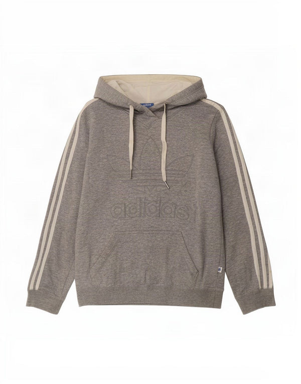Jumper com capuz gráfico feminino Adidas UK 10 pequeno algodão cinza