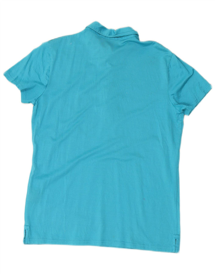 POLO RALPH LAUREN Camisa polo feminina de ajuste clássico Reino Unido 12 algodão azul médio