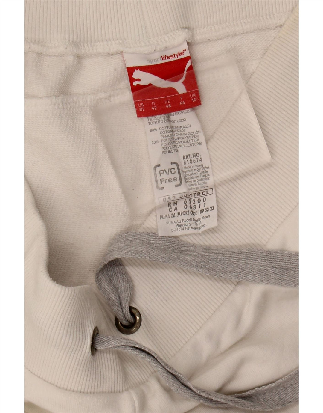 Calça de treino feminina PUMA UK 16 grande algodão branco
