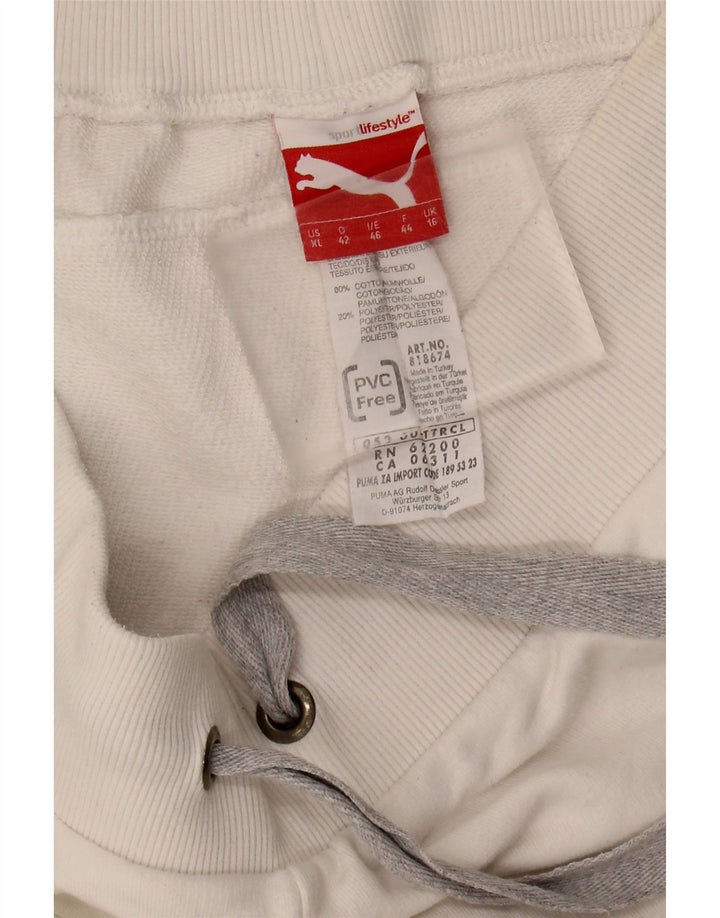 Calça de treino feminina PUMA UK 16 grande algodão branco