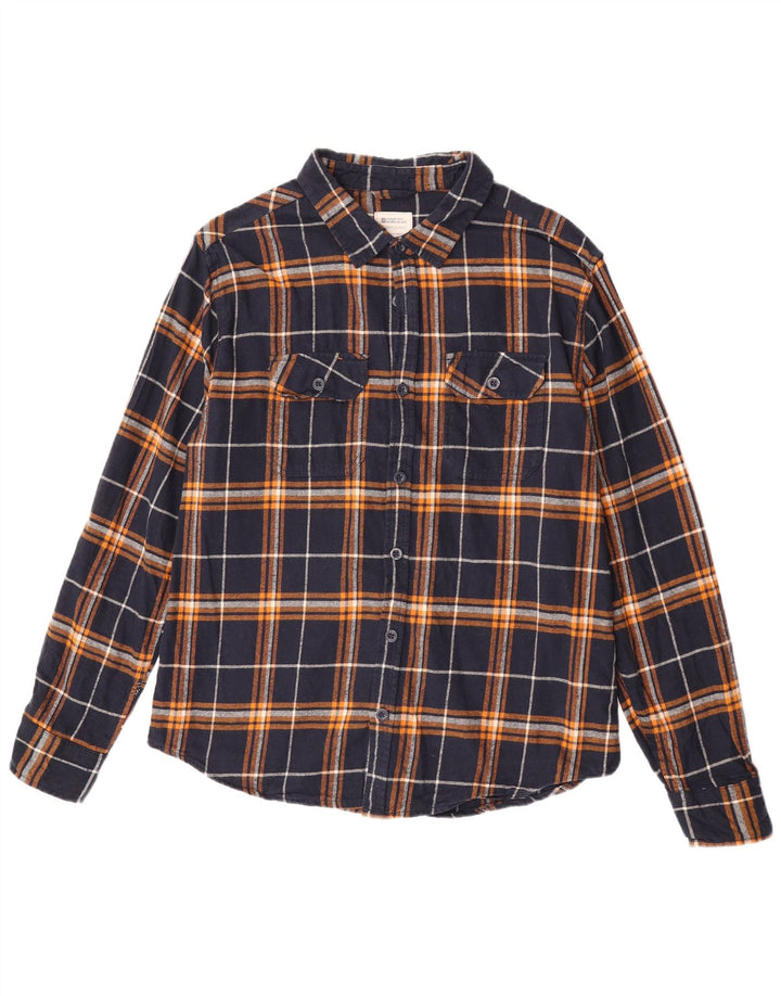 Camisa masculina de flanela Mountain Warehouse grande xadrez azul marinho