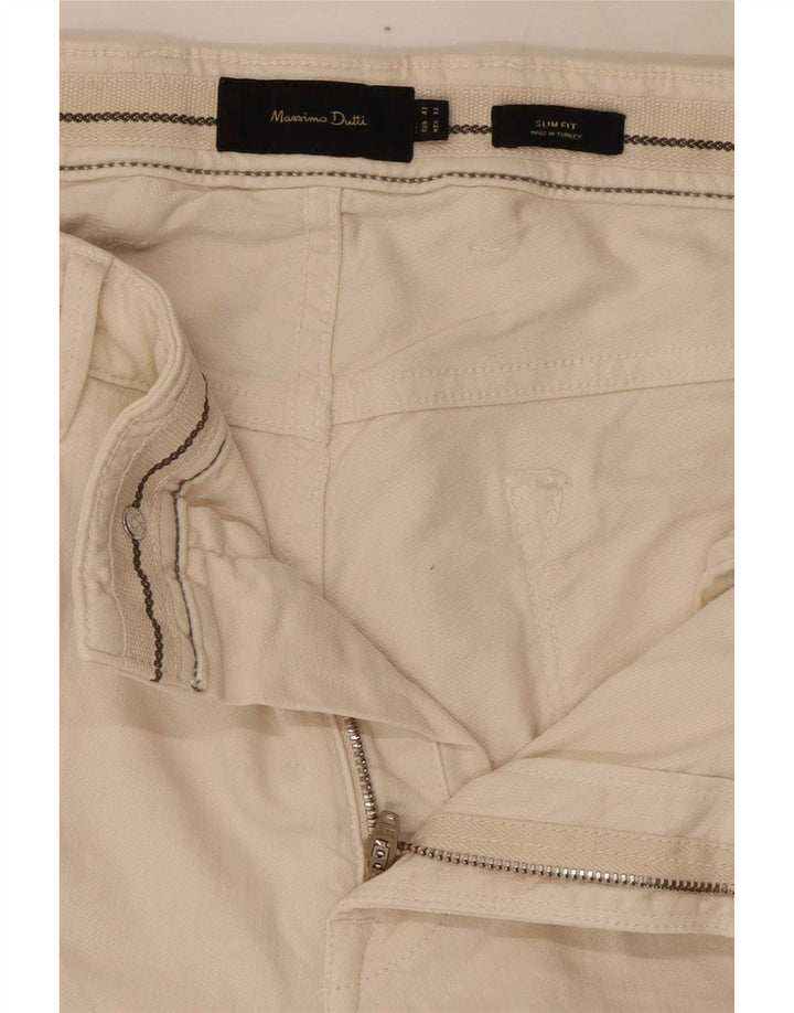 Jeans Slim Feminino Massimo Dutti EU 42 Grande W32 L31 Algodão Branco