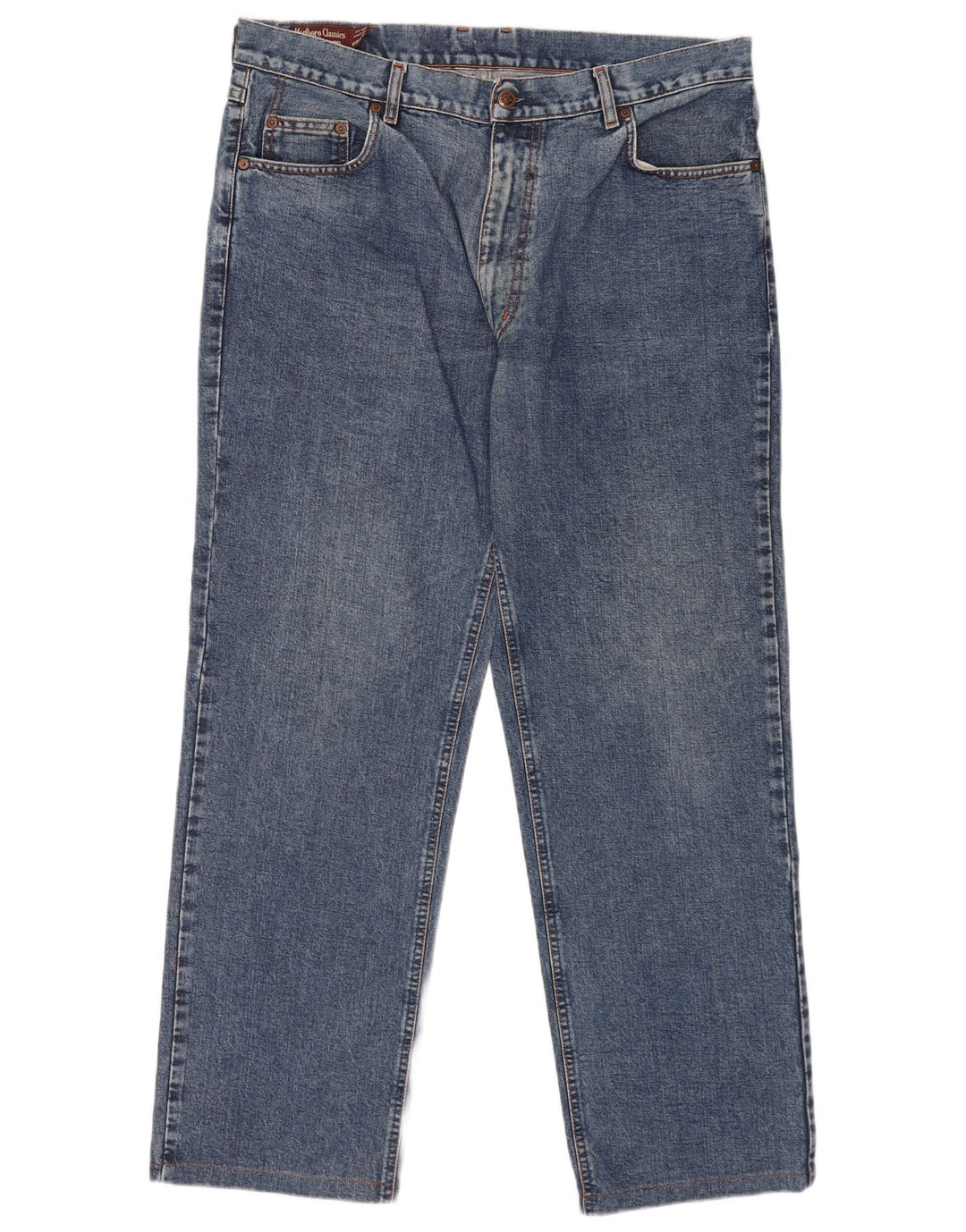 Marlboro Classics Mens Straight Jeans W38 L31 Azul Algodão