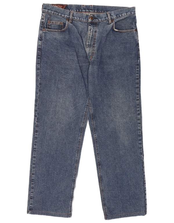 Marlboro Classics Mens Straight Jeans W38 L31 Azul Algodão