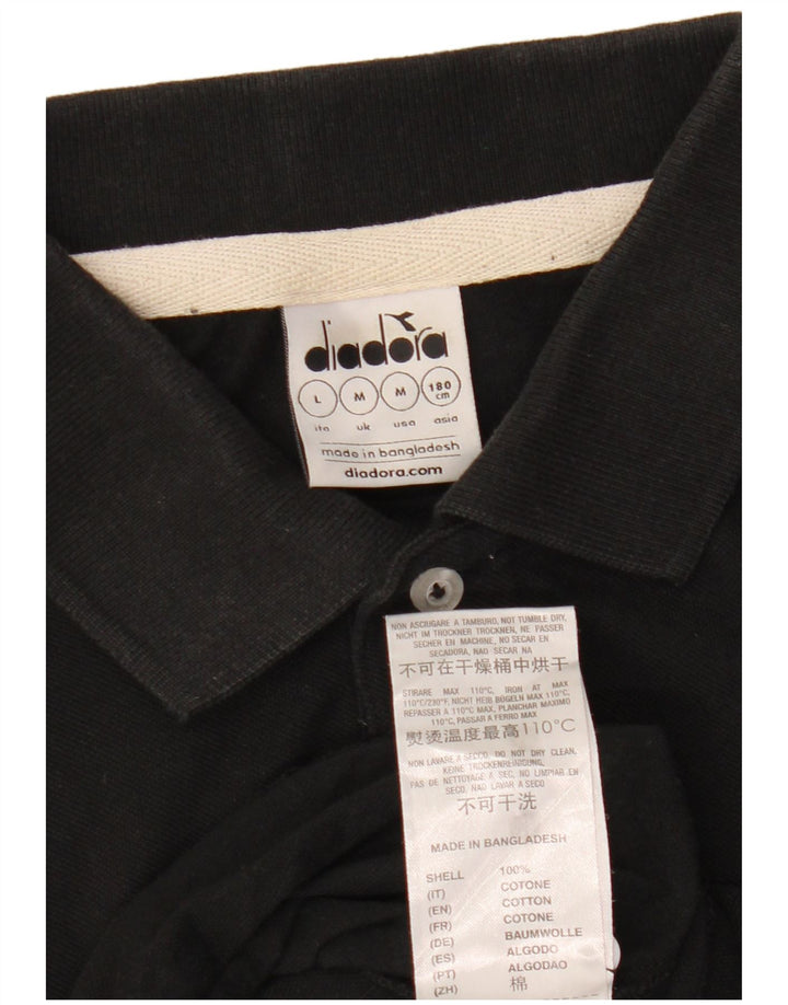 Camisa polo masculina Diadora médio algodão preto