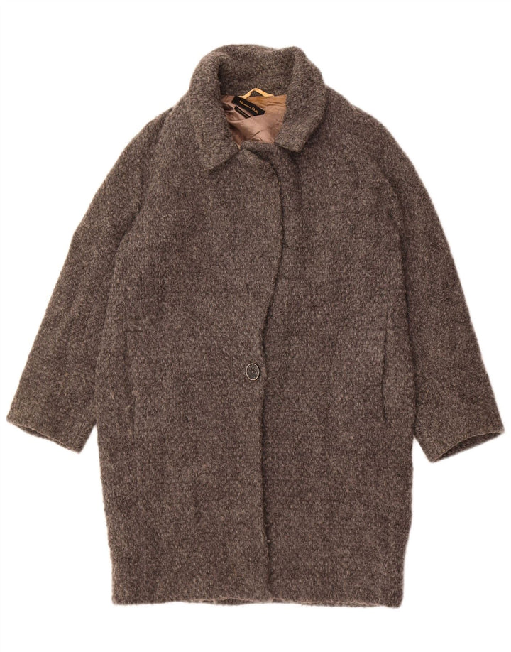 Sobretudo oversized feminino Massimo Dutti Reino Unido 10 lã cinza pequena