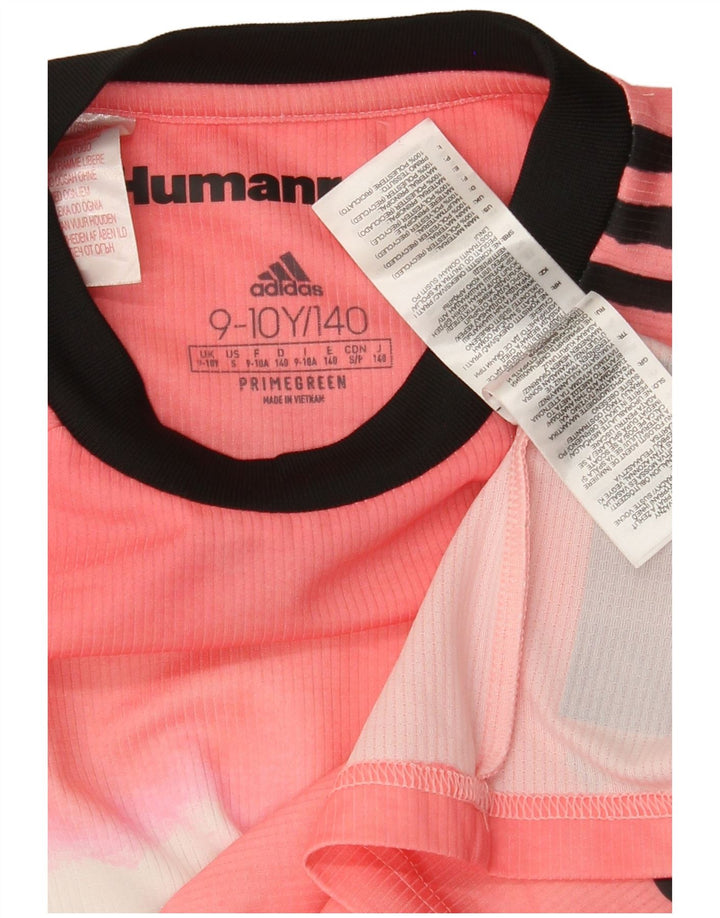 ADIDAS Boys Graphic T-Shirt Top 9-10 Years Pink