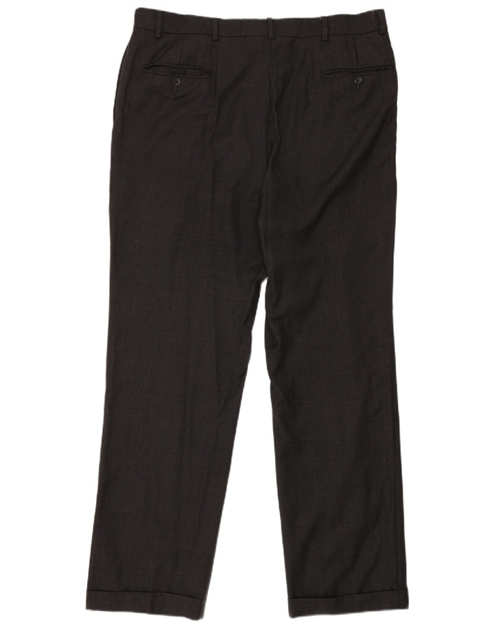 Calça masculina NAUTICA Pegged Suit W38 L32 cinza xadrez lã