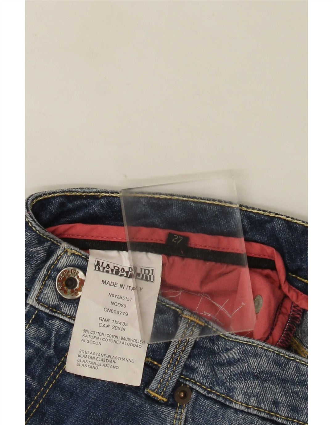 Mini saia jeans feminina Napapijri W27 pequena algodão azul
