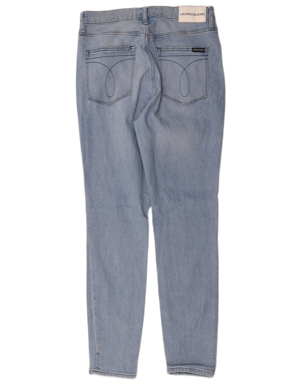 Calça jeans skinny feminina Calvin Klein desgastada W30 L30 azul algodão