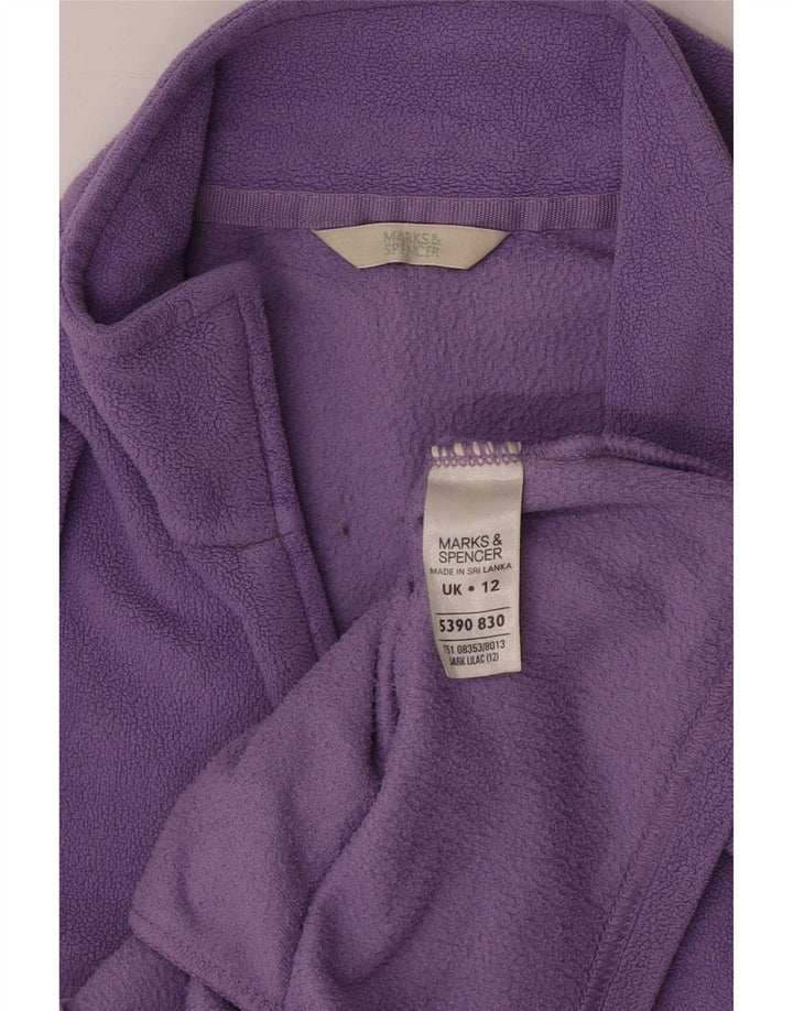 Jaqueta de lã feminina Marks & Spencer Reino Unido 12 poliéster roxo médio