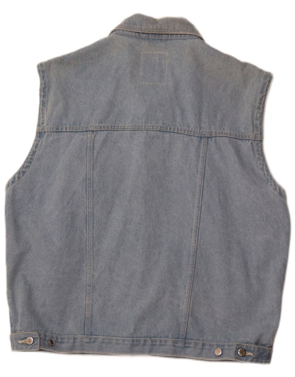 MARCEL CLAIR Mens Denim Gilet UK 42 XL Algodão Azul
