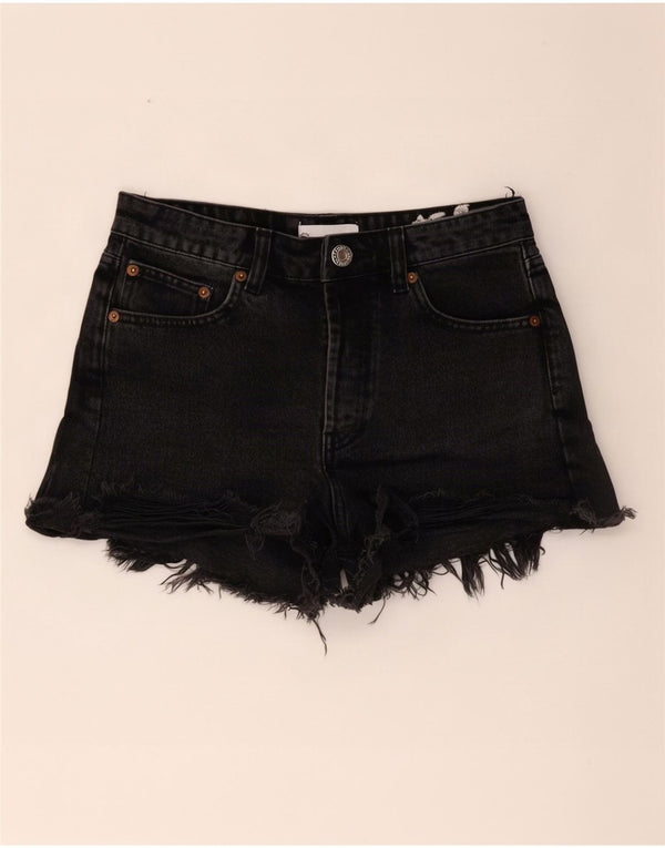 Shorts jeans feminino Zara EU 36 XS W26 algodão preto
