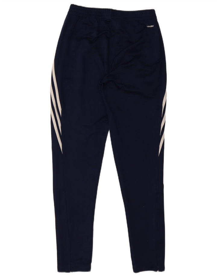 Calça de treino masculina Adidas Climalite pequena azul marinho poliéster