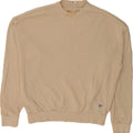 REEBOK Womens Oversized Sweatshirt Jumper UK 12/14 Medium Beige Cotton Vintage Reebok and Second-Hand Reebok from Messina Hembry 