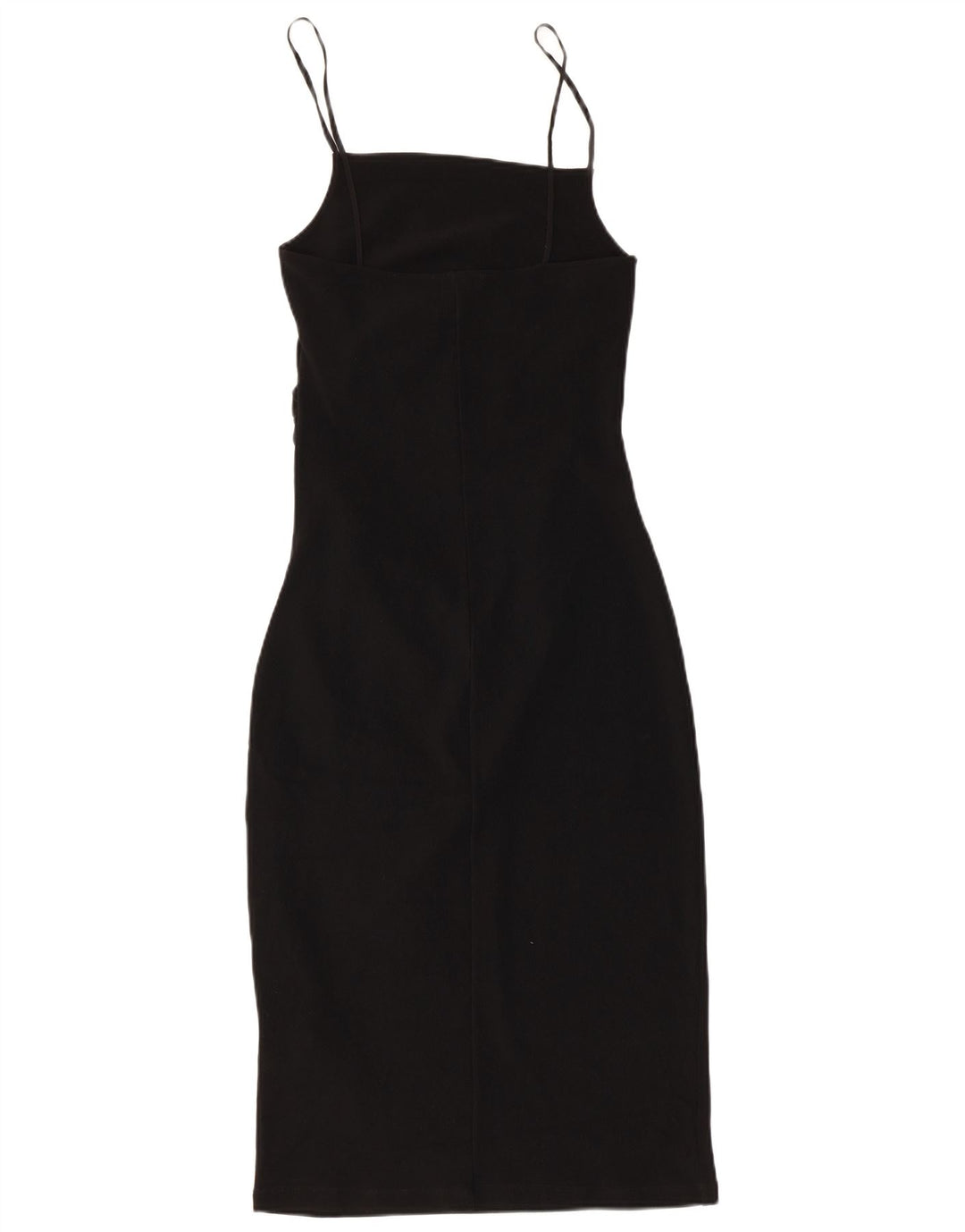 Vestido bodycon feminino sem mangas Zara UK 12 poliéster preto médio