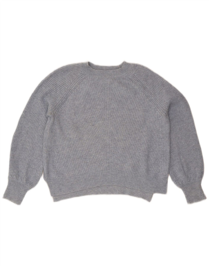 Suéter feminino Marks & Spencer com gola redonda grande, Reino Unido 10 pequeno azul
