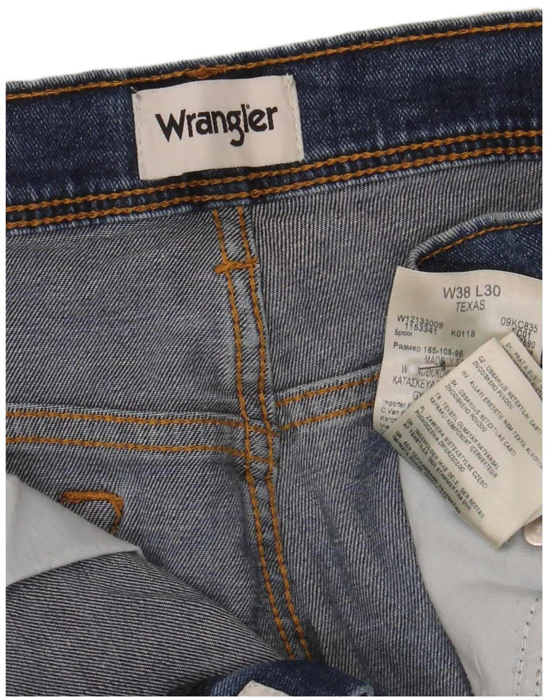 Wrangler Masculino Texas Straight Jeans W38 L30 Azul Algodão