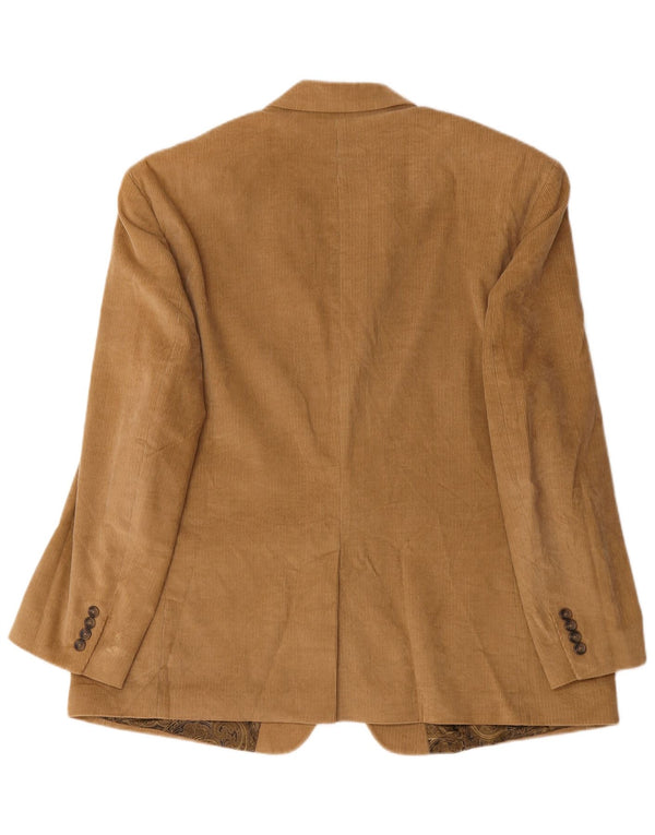 Jaqueta blazer masculina de veludo cotelê com 2 botões Chaps IT 50 grande algodão bege