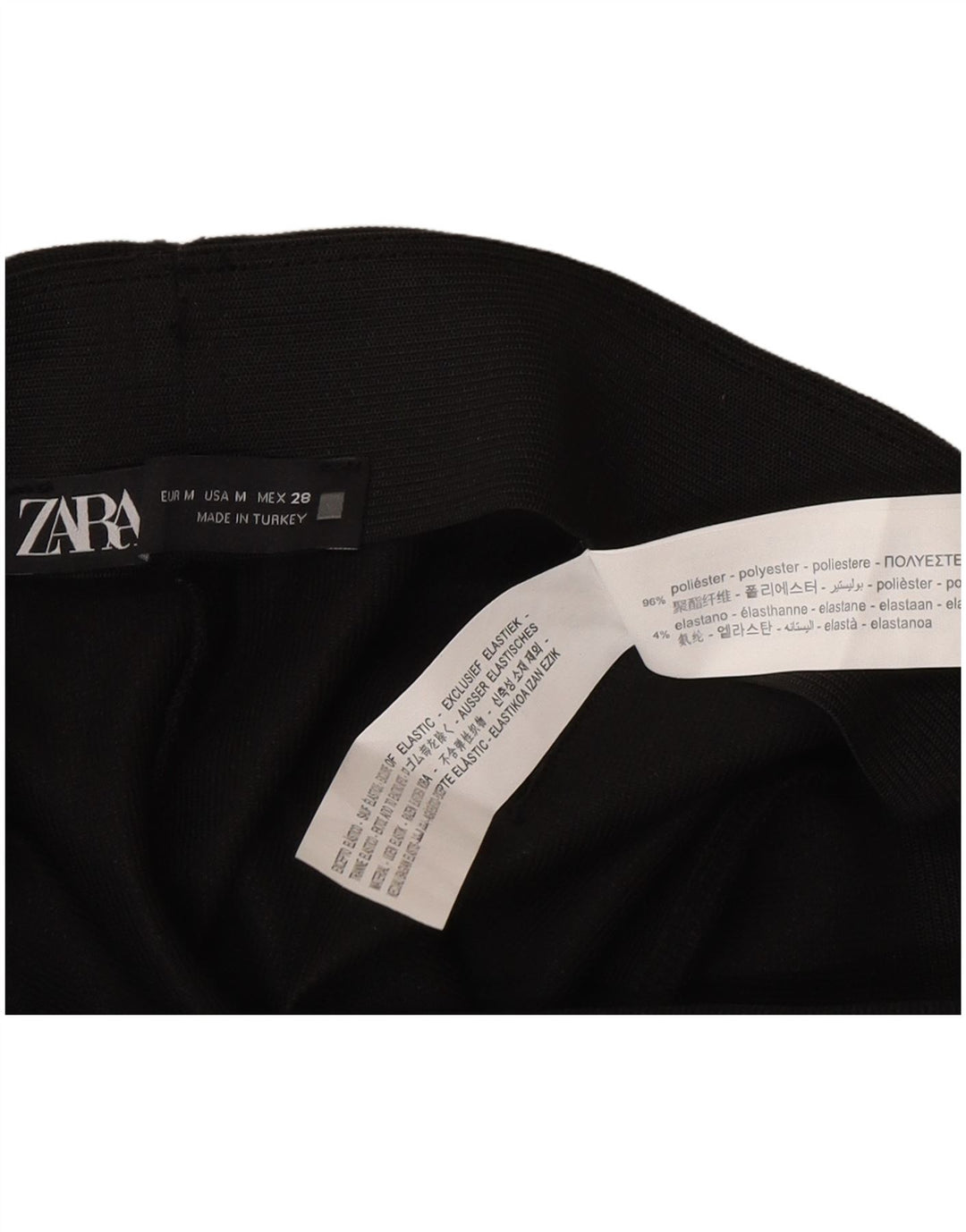 Calça feminina Zara Flare casual médio W28 L28 poliéster preto